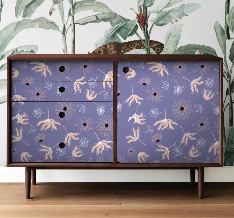 Adesivo murale rugby superficie con motivo floreale - TenStickers