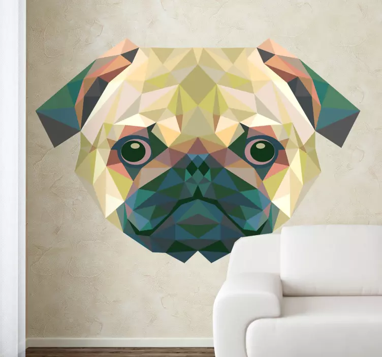 Adesivo 3D cane geometrico - TenStickers