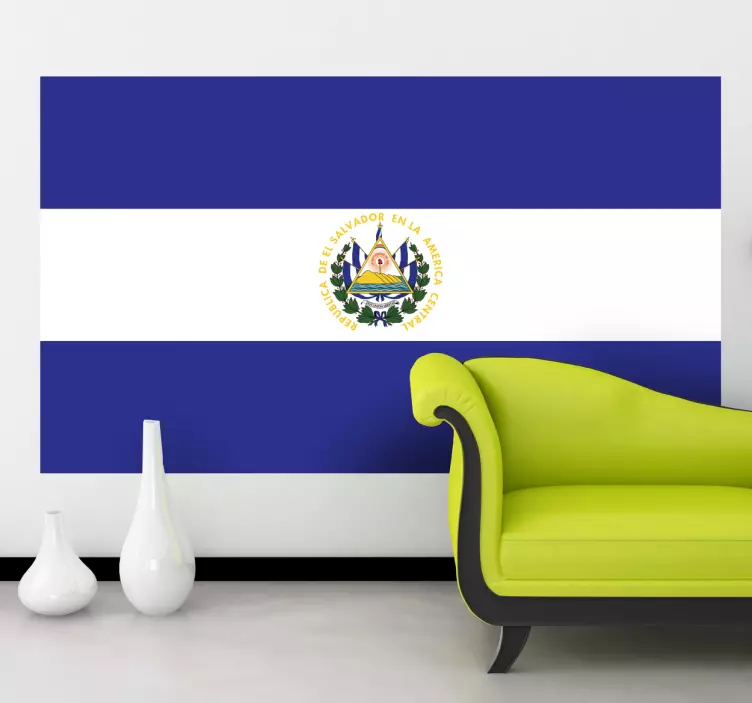 Adesivo bandiera insegna di el salvador - TenStickers