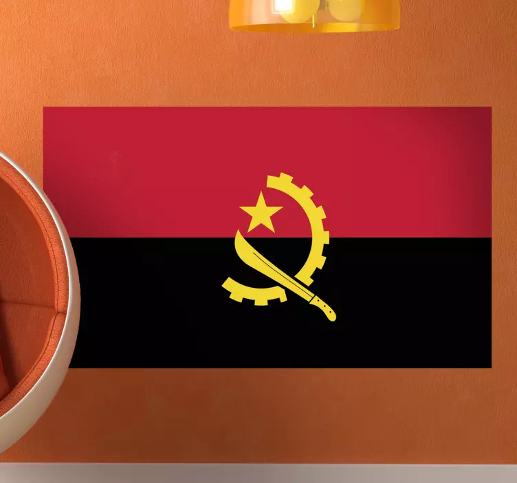 Adesivo bandiera insegna nazionale dell'angola - TenStickers