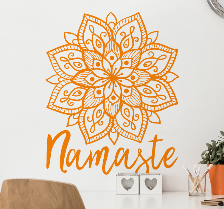 Adesivo floreale mandala Namaste - TenStickers