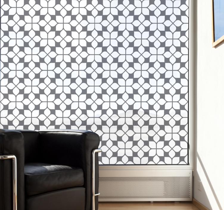 Meraviglioso pellicola per vetro floreale in stile arabo - TenStickers