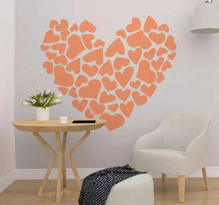 Adesivo forme Cuore fatto di cuori - TenStickers