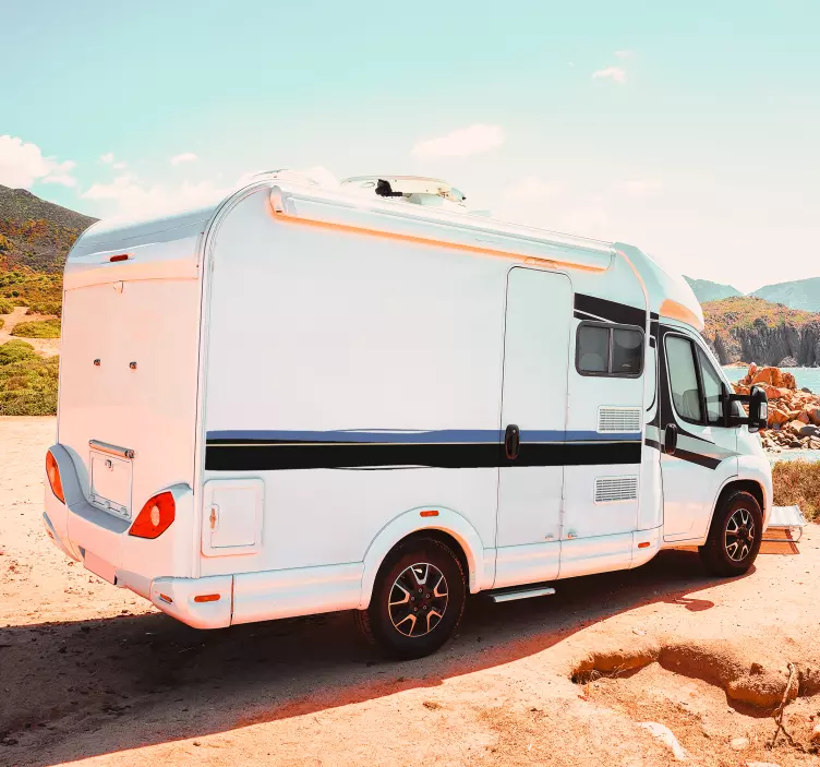 Adesivo camper con linee laterali colorate - TenStickers