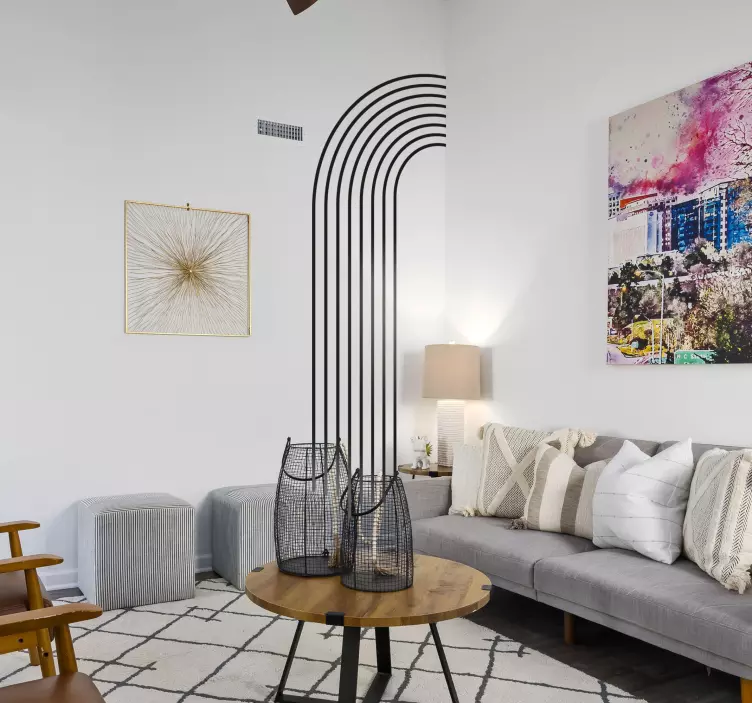 Adesivo linee mezzo arco astratto - TenStickers