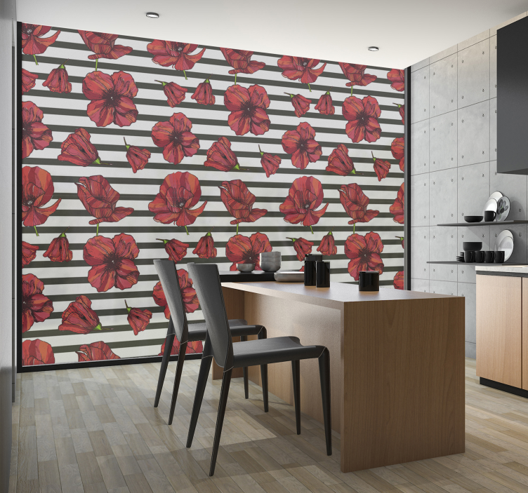 Pellicola privacy finestre piante di papavero - TenStickers