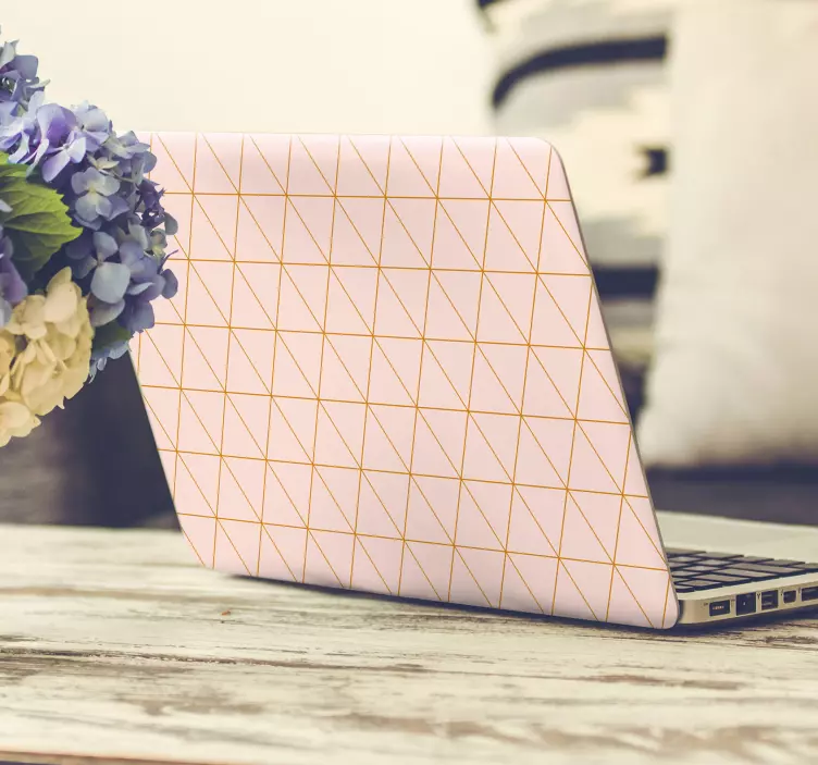 Adesivo linee texture rosa e dorato - TenStickers