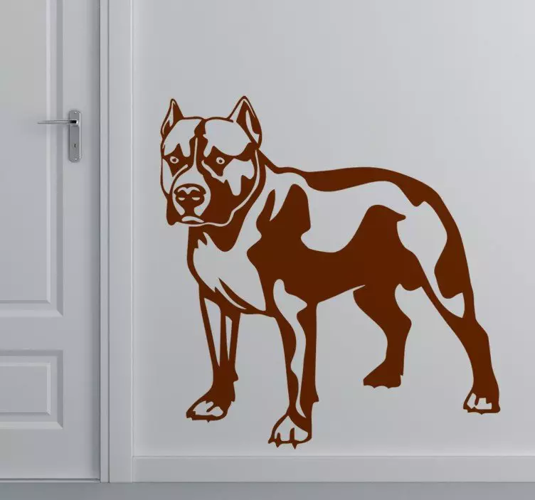 Adesivo muro cane Pitbull - TenStickers
