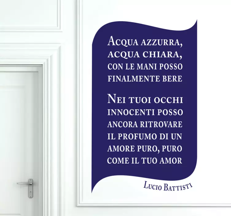 Adesivo muro canzone Lucio Battisti - TenStickers