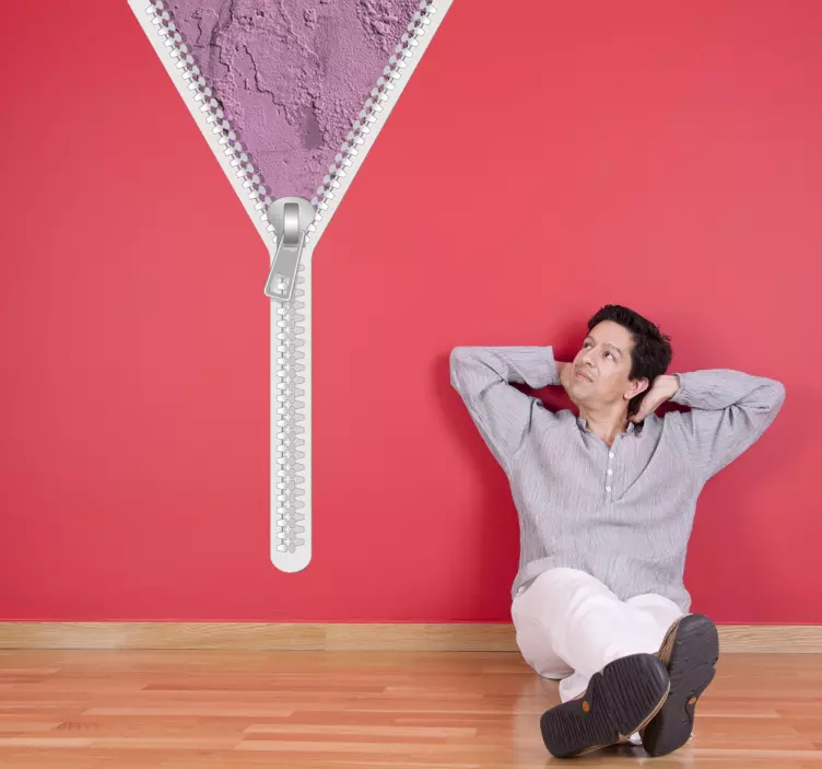 Adesivo muro cerniera 3D rosa - TenStickers