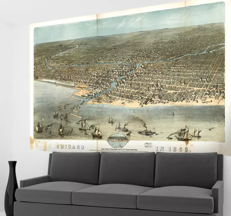 Adesivo muro Chicago 1868 - TenStickers