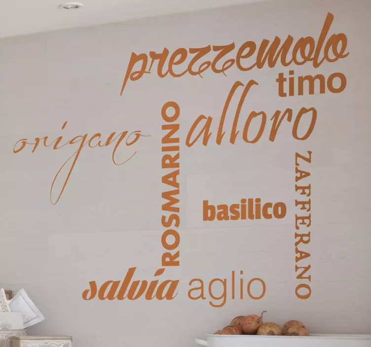 Adesivo cucina condimenti italiano - TenStickers