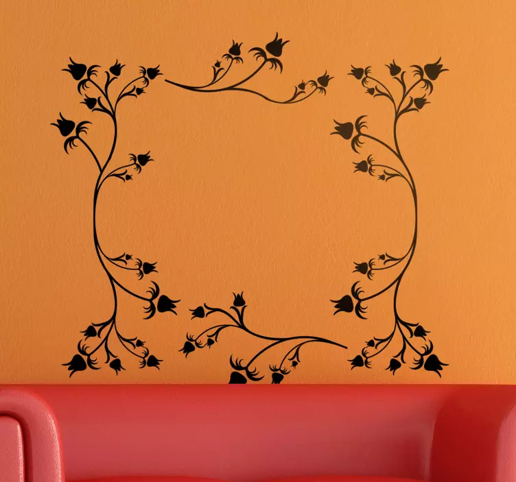 Adesivo muro cornice fiorellini - TenStickers