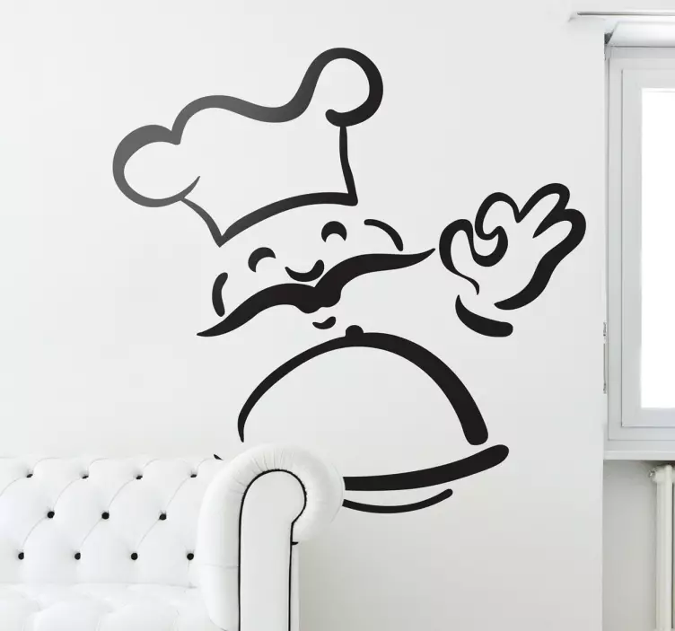 Adesivo muro decorazione cuoco sorridente - TenStickers