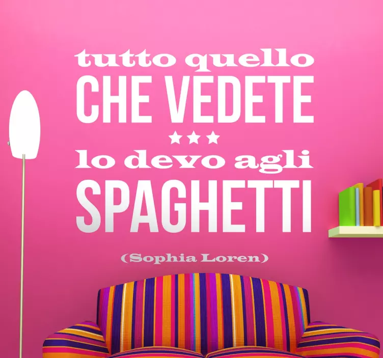 Adesivo muro frase Sophia Loren - TenStickers