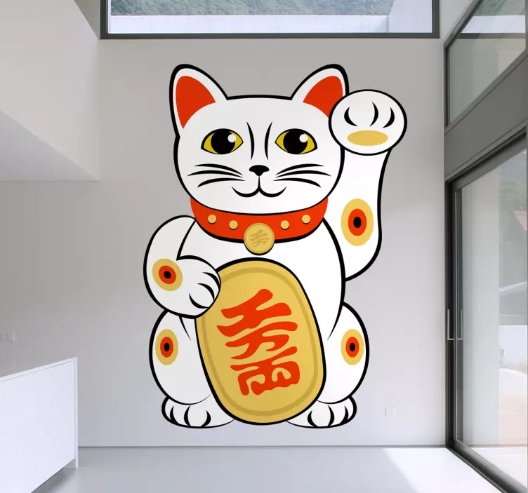 Adesivo muro gatto cinese - TenStickers