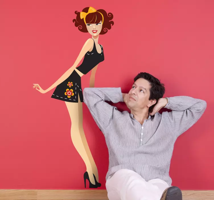 Adesivo muro ragazza fiocco - TenStickers