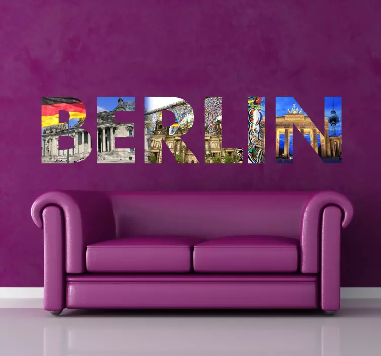 Adesivo muro scritta Berlino - TenStickers