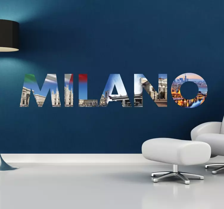 Adesivo muro scritta Milano - TenStickers