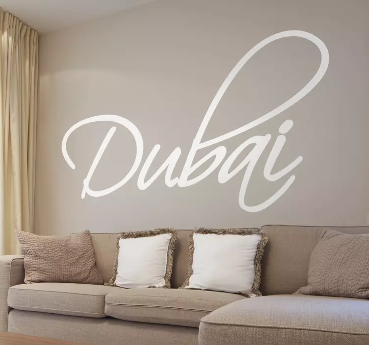 Adesivo muro scritta nome Dubai - TenStickers