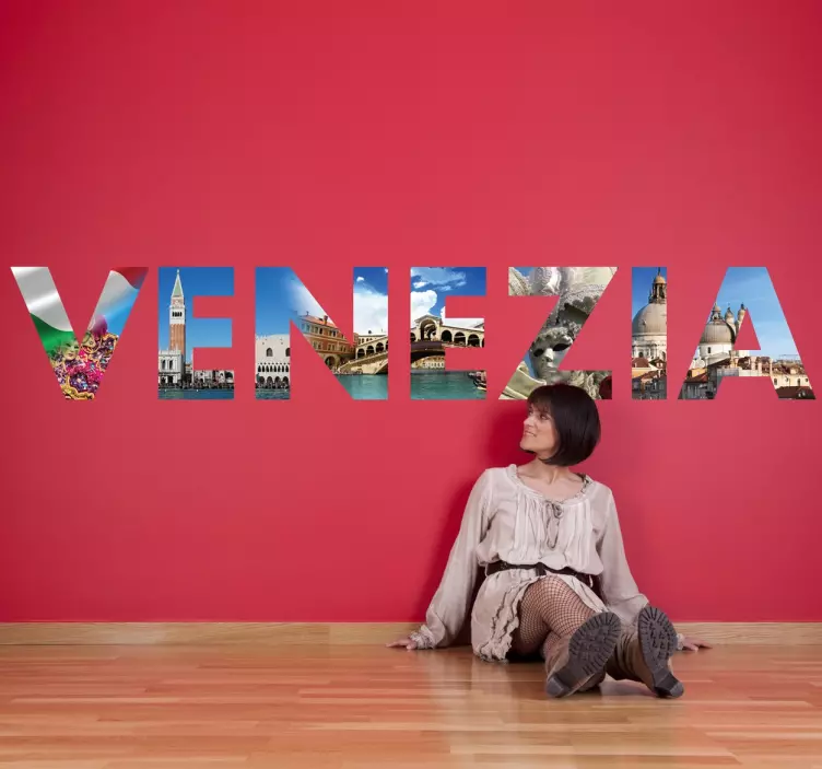 Adesivo muro scritta Venezia - TenStickers