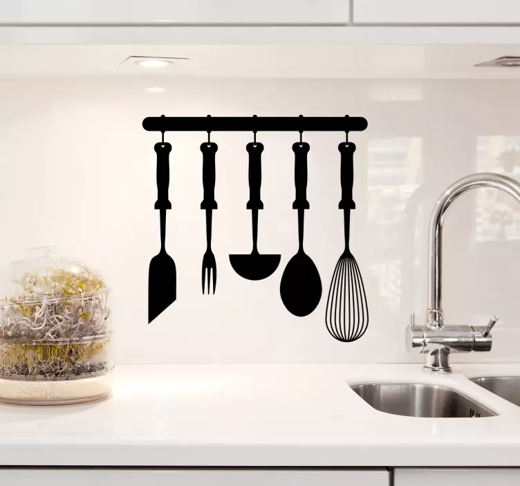 Adesivo cucina utensili monocolore - TenStickers