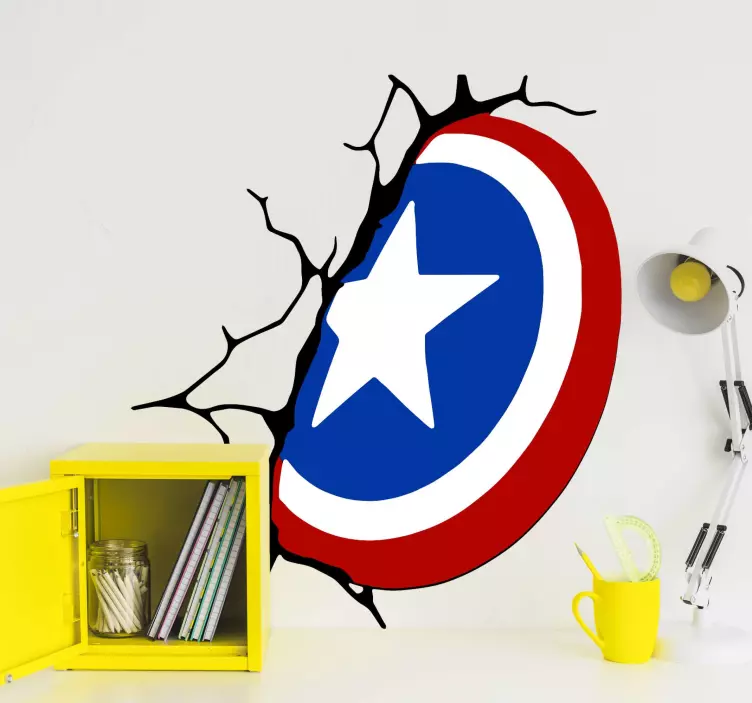 Adesivo murale supereroe Scudo di capitano america - TenStickers