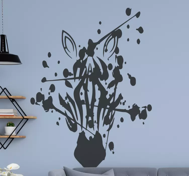 Adesivo animale selvatico testa di zebra stilizzata - TenStickers