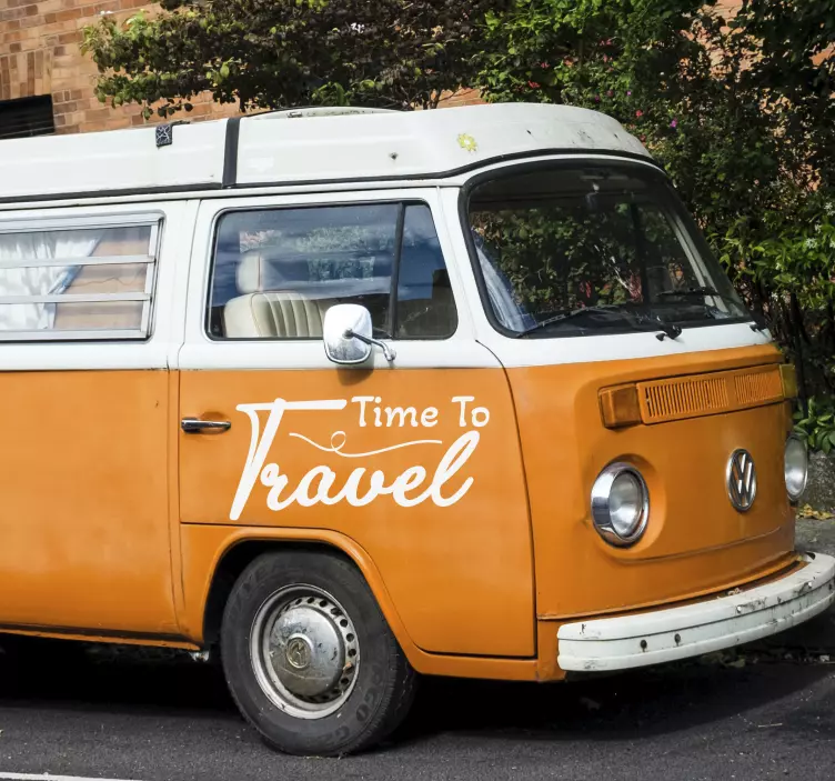 Adesivo camper con scritta "time to travel" - TenStickers