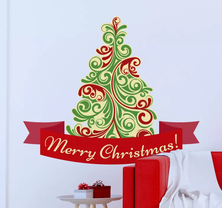 Sticker albero di Natale sinuoso - TenStickers