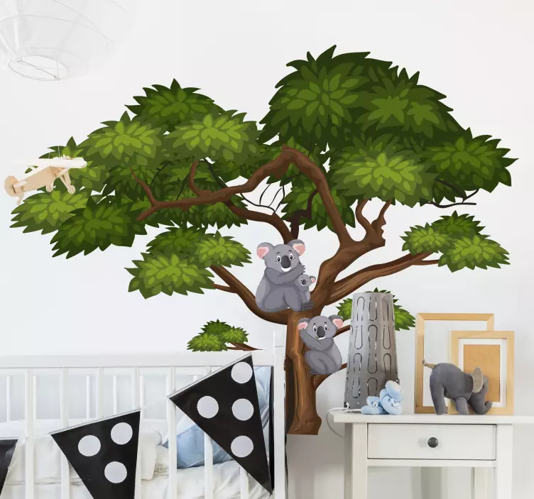 Adesivo murale albero Koala e alberi - TenStickers