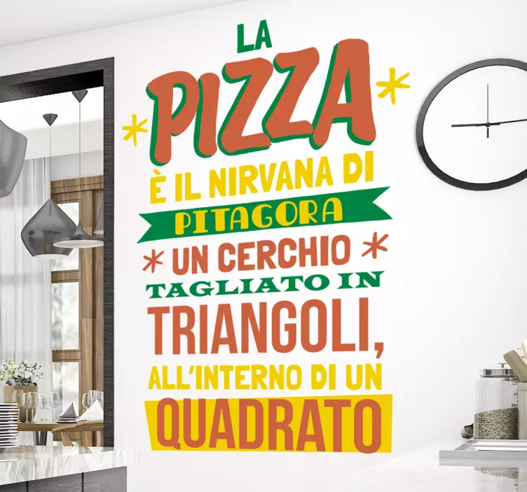 Frase adesiva a tema cibo per pizzeria - TenStickers