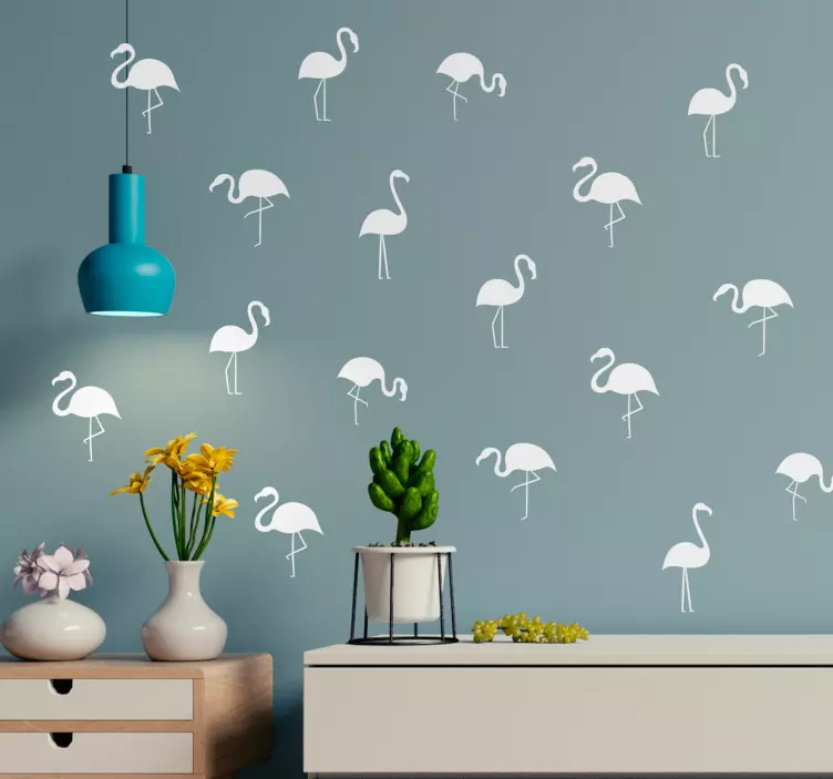 Sticker animale design silhouette flamingo - TenStickers