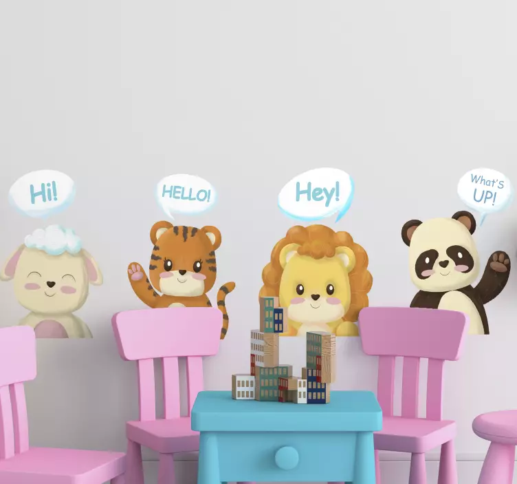 Sticker animale domestico saluti di animali carini - TenStickers