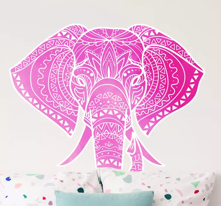 Sticker animale motivo elefante intricato - TenStickers