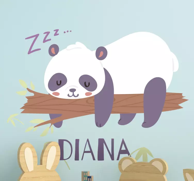 Stupendo sticker panda che dorme con nome - TenStickers