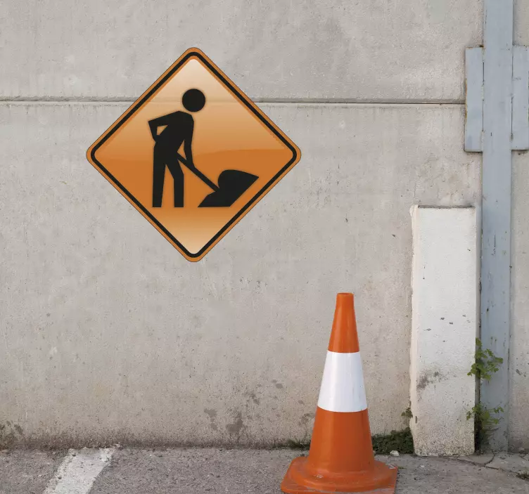 Sticker avviso lavori in corso - TenStickers