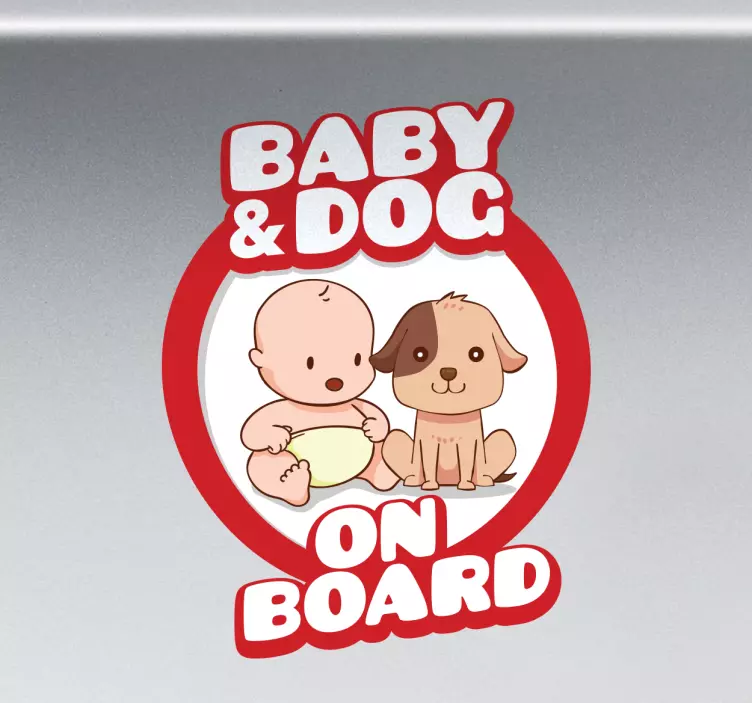 Sticker baby dog on board - TenStickers