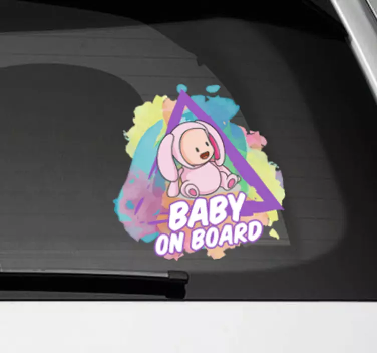 Sticker baby on board splatter style - TenStickers