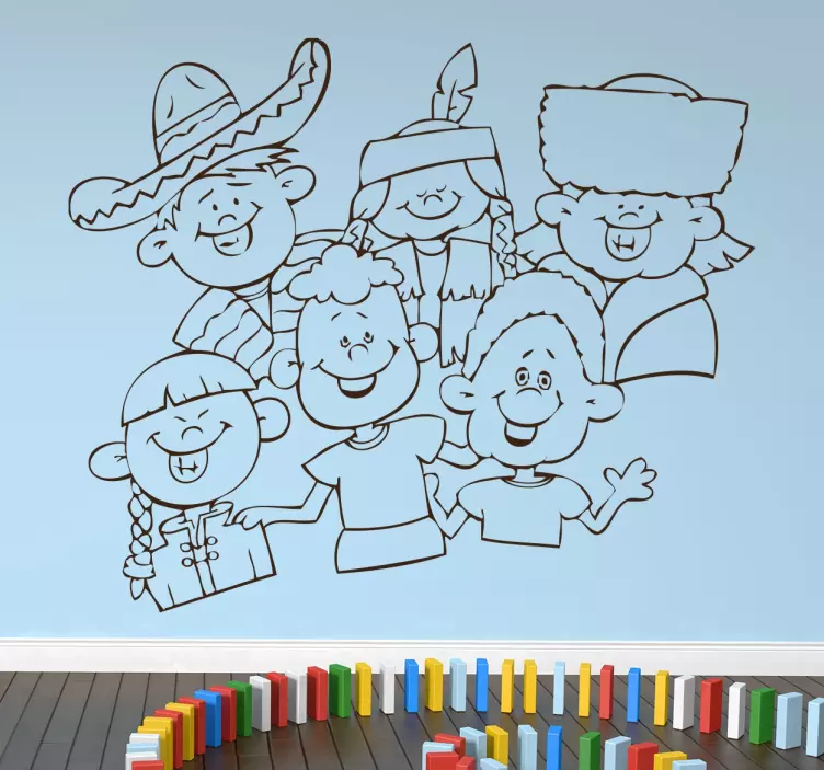Sticker bambini etnie - TenStickers