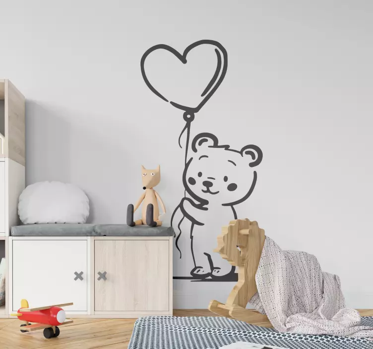Sticker bambini orsetto cuore amore - TenStickers