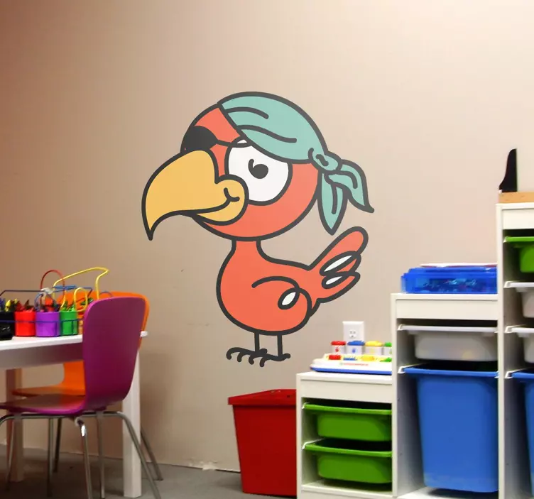 Sticker Bambini Pappagallo Pirata - TenStickers