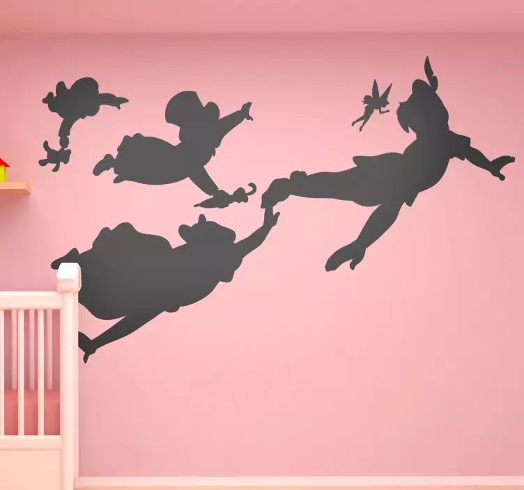 Sticker bambini silhouette personaggi Peter Pan - TenStickers