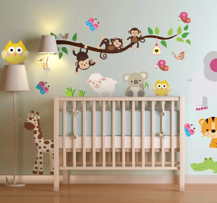 Sticker bambini con selva e animaletti - TenStickers