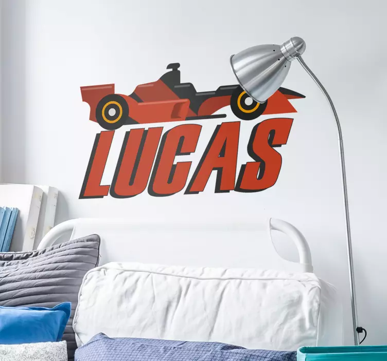 Sticker bambino Formula 1 personalizzabile - TenStickers