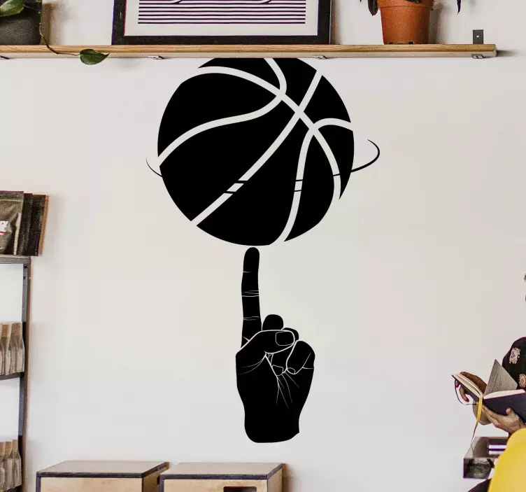 Adesivo murale basket Dito da basket - TenStickers