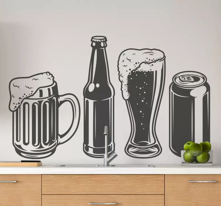 Adesivo bibita Bottiglie di birra artigianale - TenStickers