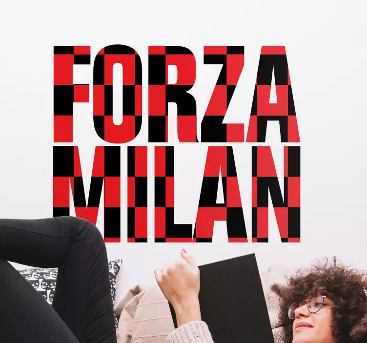 Sticker calcio forza Milan adesivo casa - TenStickers