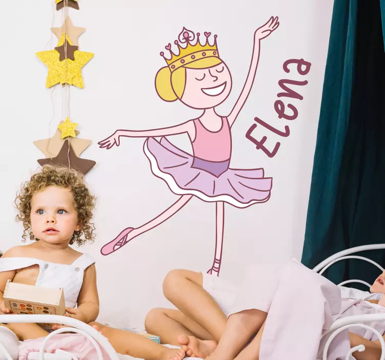 Sticker cameretta ballerina nome personalizzato - TenStickers