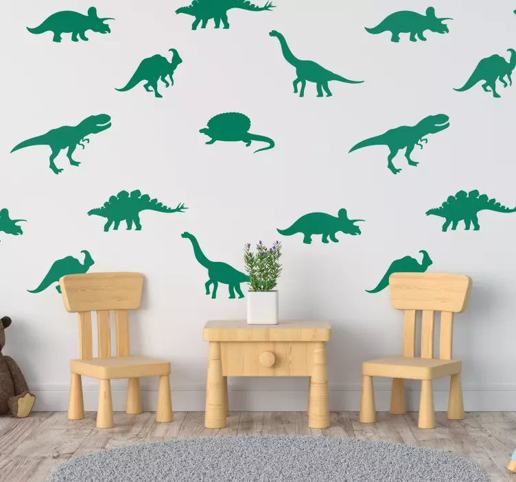 Sticker adesivo con diversi dinosauri - TenStickers